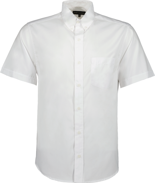 Camisa Manga Corta Color Blanco Corte Regular Algodón Para Hombre